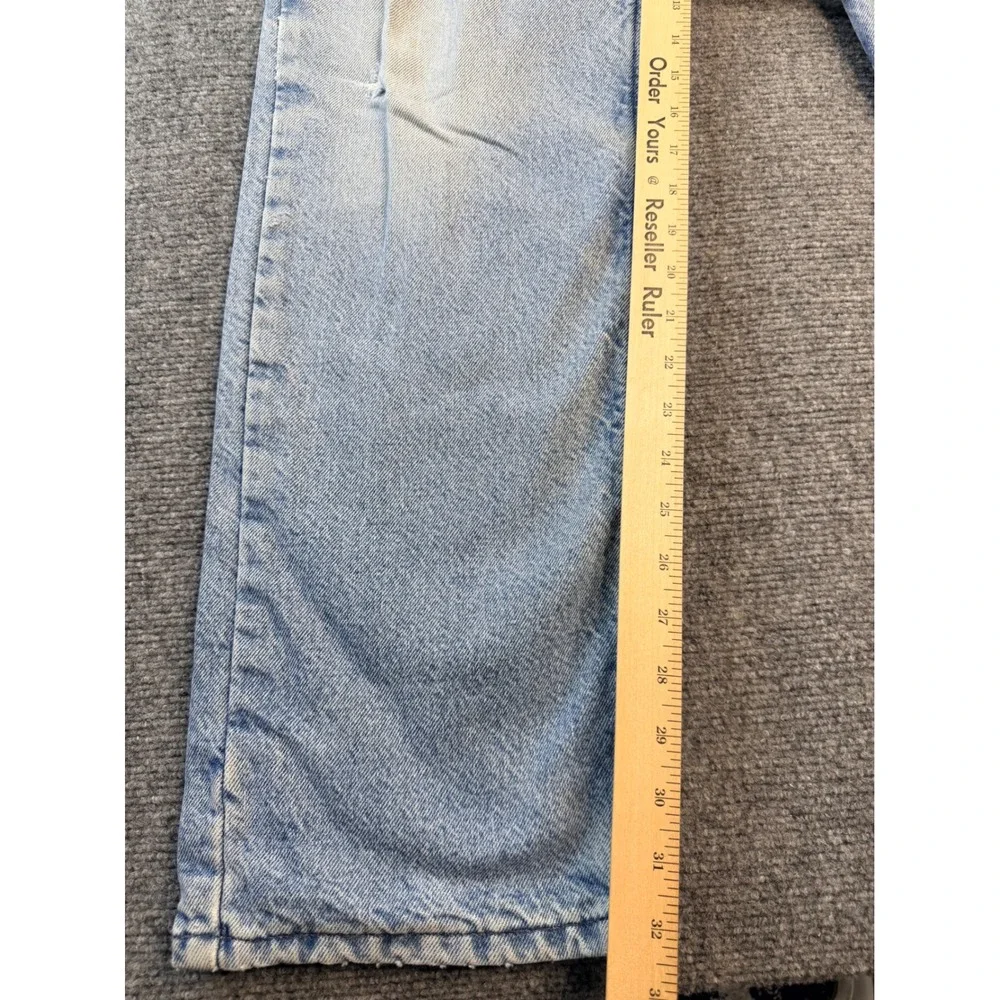 Vintage Carhartt 34x34 Light Wash Denim Jeans USA Made Workwear Straight Leg Men